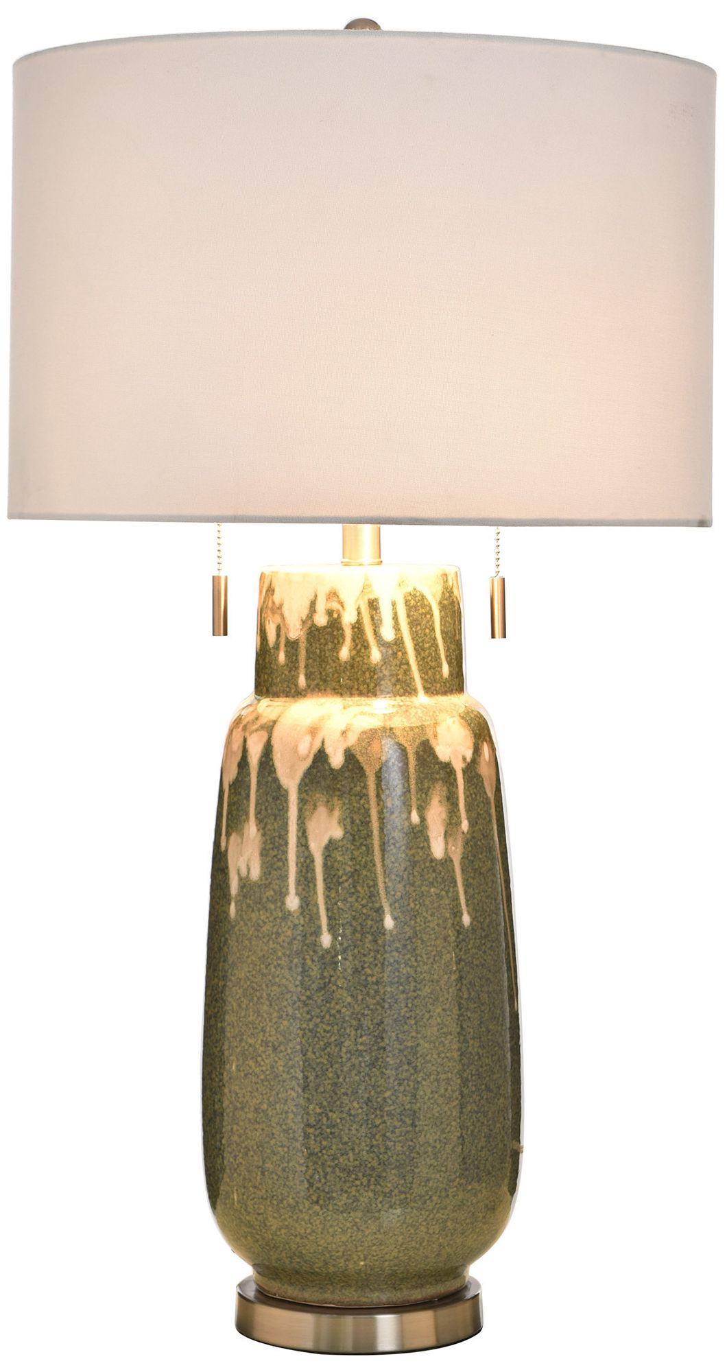 Image 2 StyleCraft 33" High Rovine Sage Table Lamp with White Shade more views