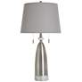 StyleCraft 33" High Dakota Silver Steel Table Lamp With Gray Shade