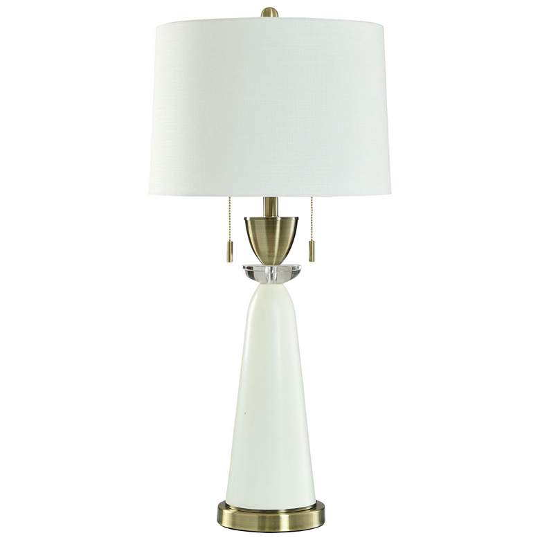 Image 1 StyleCraft 33" High Focus White And Gold Table Lamp w/ White Shade