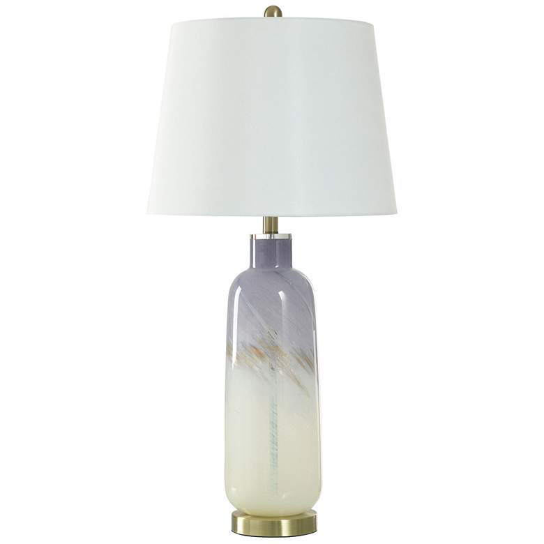 Image 1 StyleCraft 33" High Lavender Mist Glass Table Lamp With White Shade