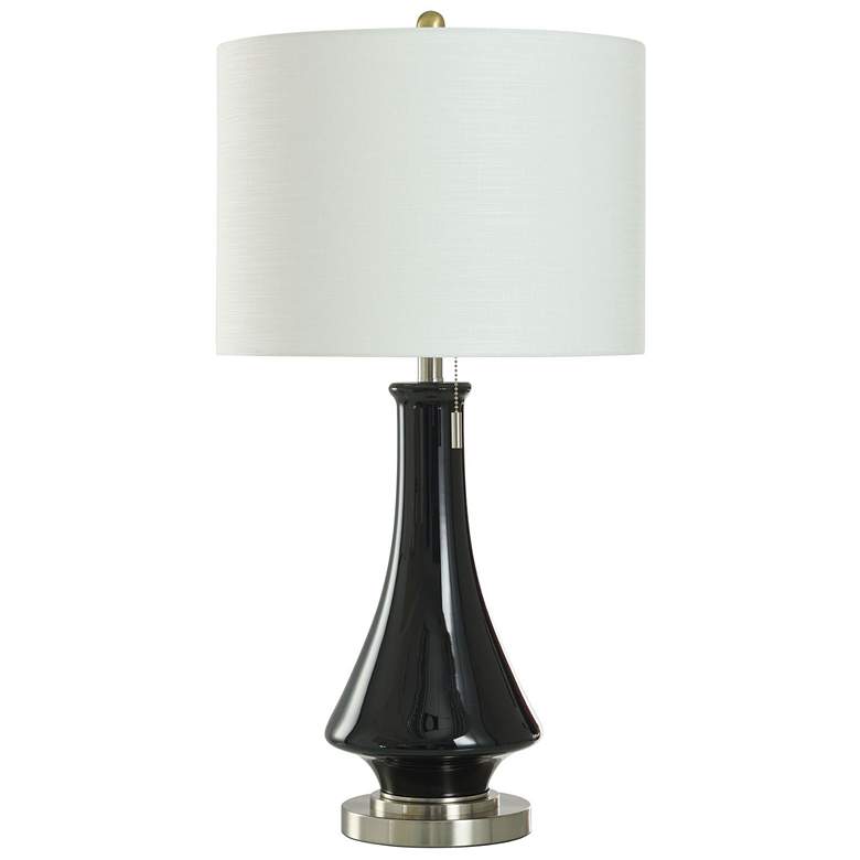 Image 1 Stylecraft 33" High Modern Black Glass Table Lamp