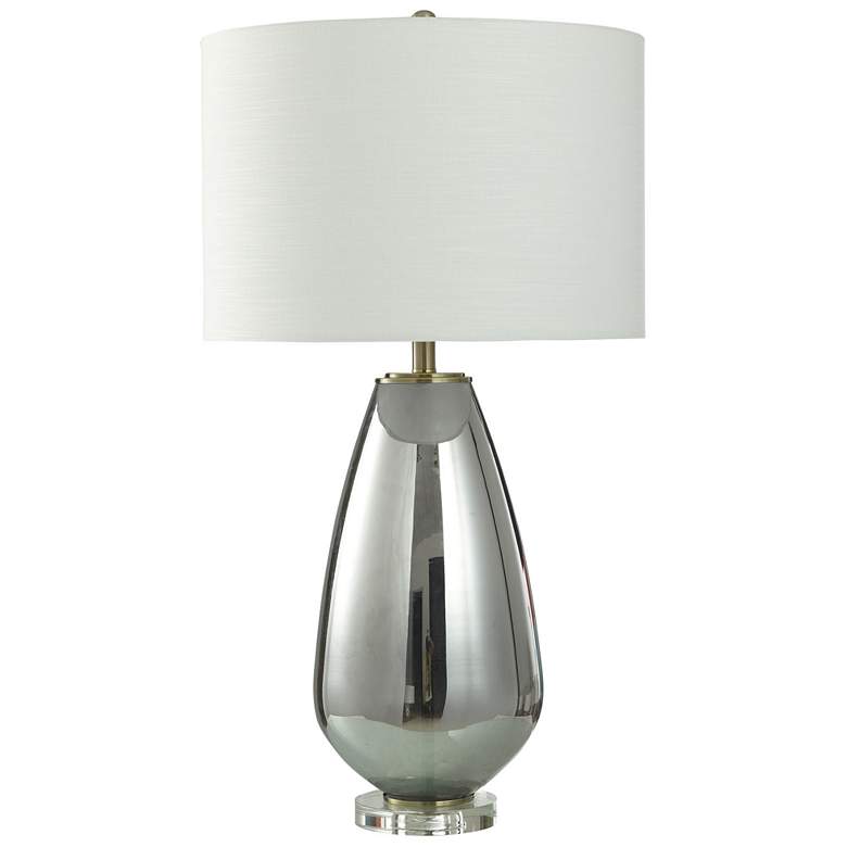 Image 1 StyleCraft 33" High Smokescreen Silver Glass Table Lamp w/ White Shade