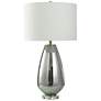 StyleCraft 33" High Smokescreen Silver Glass Table Lamp w/ White Shade