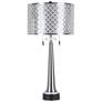 StyleCraft 33" High Sultan Silver Table Lamp With Brushed Nickel Shade