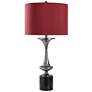 StyleCraft 33" High Tyrus Silver Steel Table Lamp With Red Shade