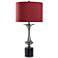 StyleCraft 33" High Tyrus Silver Steel Table Lamp With Red Shade