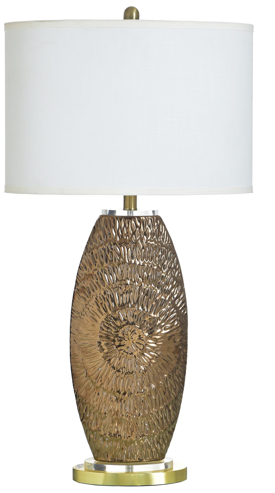 StyleCraft 34.5" High Samsun Gold Table Lamp with White Shade