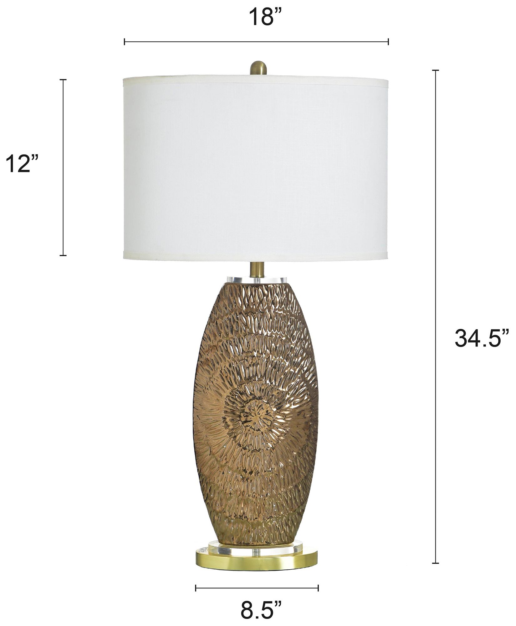 Image 6 StyleCraft 34.5" High Samsun Gold Table Lamp with White Shade more views