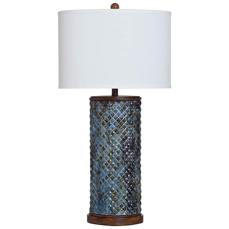 Image 1 StyleCraft 34 1/2" High Modern Blue Opal Ceramic Table Lamp
