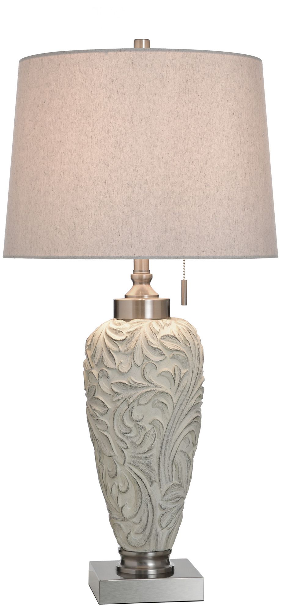 Image 3 StyleCraft 34" High Hacot Silver Table Lamp with Beige Shade more views