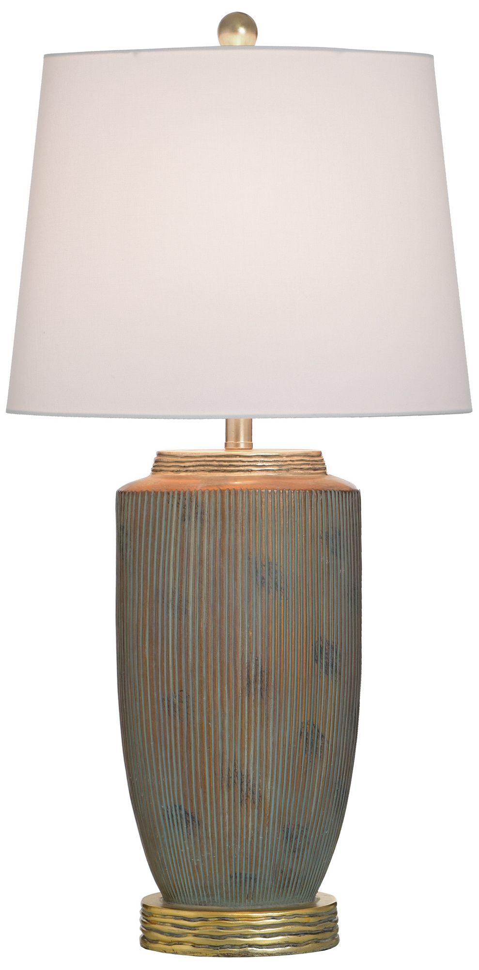 Image 3 StyleCraft 34" High Raffine Gold & Grey Table Lamp with White Shade more views