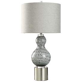 Image1 of StyleCraft 34" High Treasure Grey Glass Table Lamp w/ Gray Shade