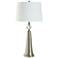 Stylecraft 34" High White Shade Brushed Steel Table Lamp