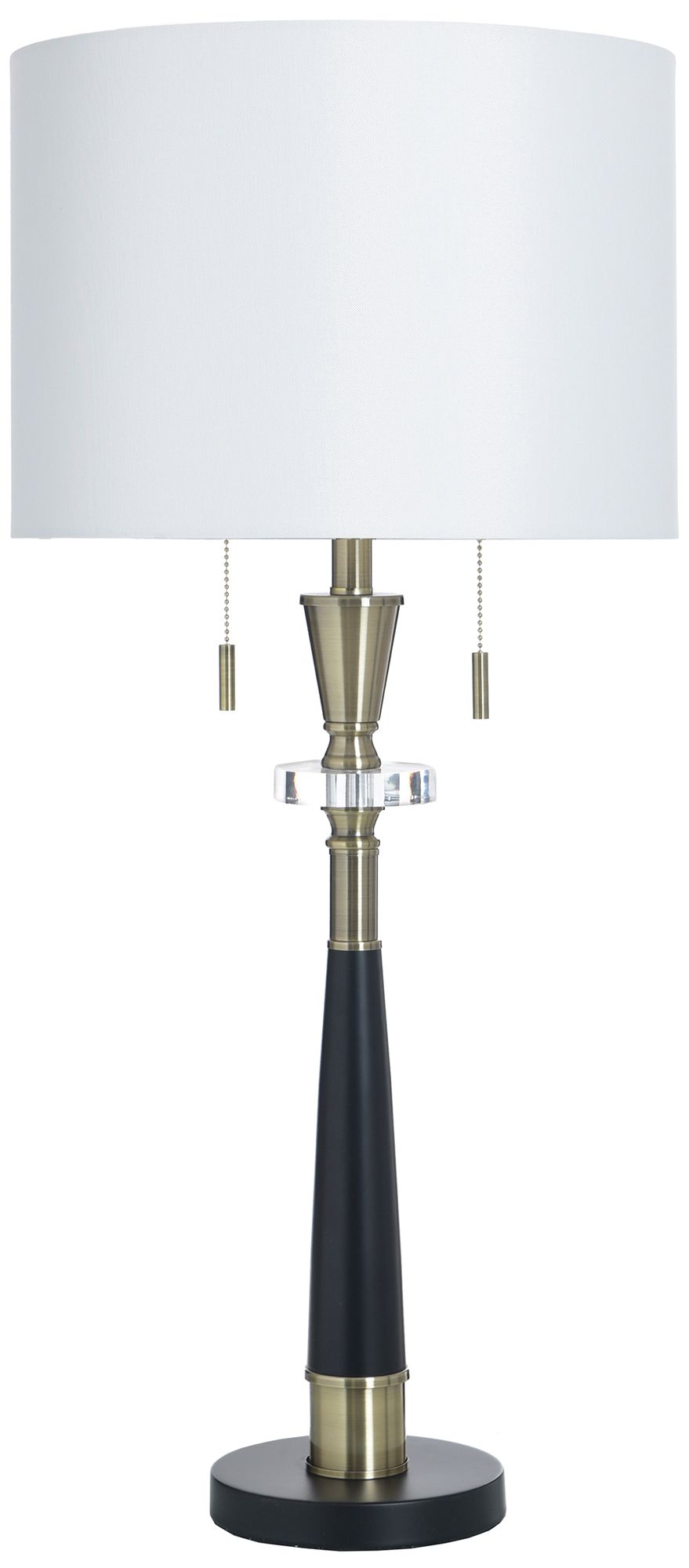 Image 2 StyleCraft 35.5" High Larson Gold & Black Table Lamp with White Shade