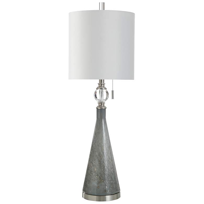 Image 1 StyleCraft 35.5" High Maiden Silver Glass Table Lamp w/ White Shade