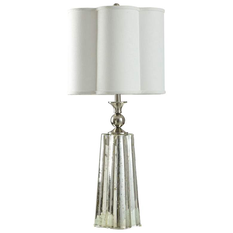 Image 1 StyleCraft 35"H Chrome Mercury Glass Finish Table Lamp w/ White Shade