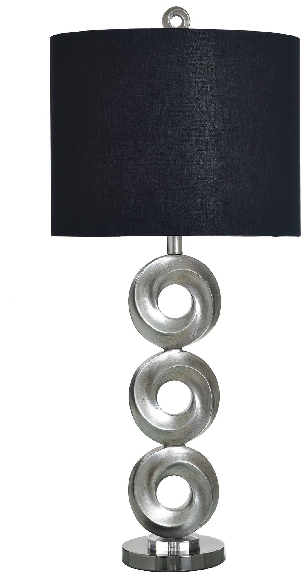 StyleCraft 35" High Infinite Silver Table Lamp with Black Shade