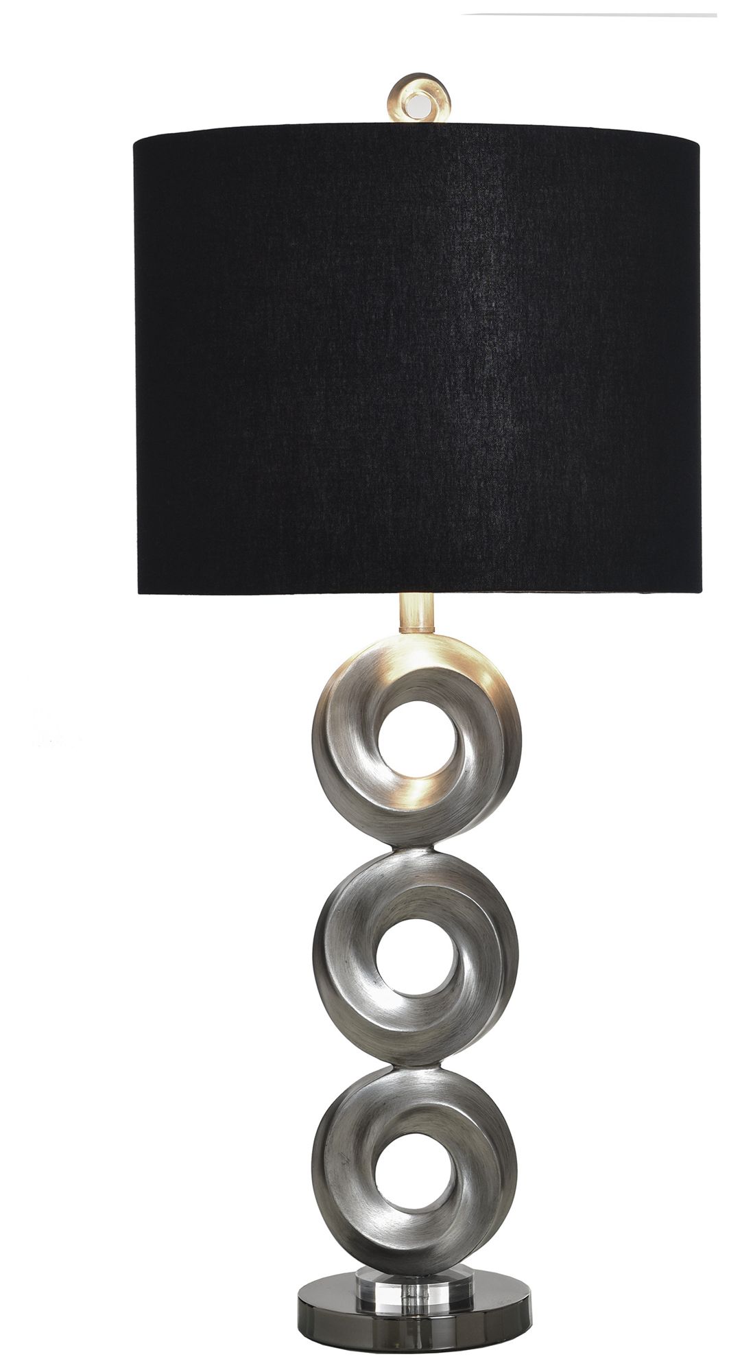 Image 3 StyleCraft 35" High Infinite Silver Table Lamp with Black Shade more views