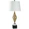 StyleCraft 35" High Gold Veil Metal Table Lamp With White Shade