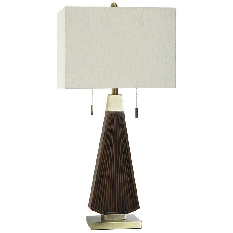 Image 1 StyleCraft 35"H Metronome Gold Table Lamp w/ Heathered Oatmeal Shade