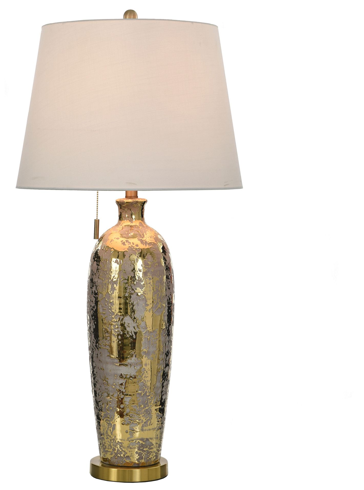 Image 3 StyleCraft 37" High Merken Gold Table Lamp with White Shade more views