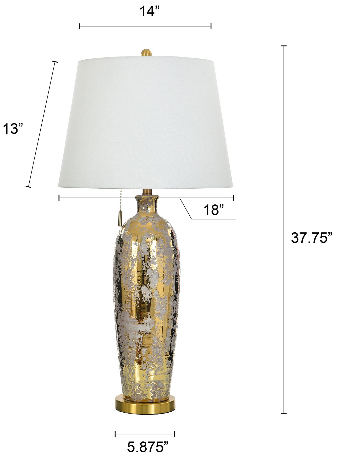 Image 7 StyleCraft 37" High Merken Gold Table Lamp with White Shade more views