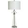 StyleCraft 37" High Clear Seeded Glass Table Lamp With White Shade