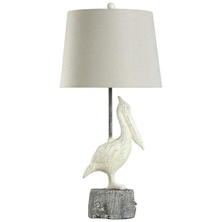 Image 1 StyleCraft 37"H Wading Washed White Table Lamp With Light Grey Shade