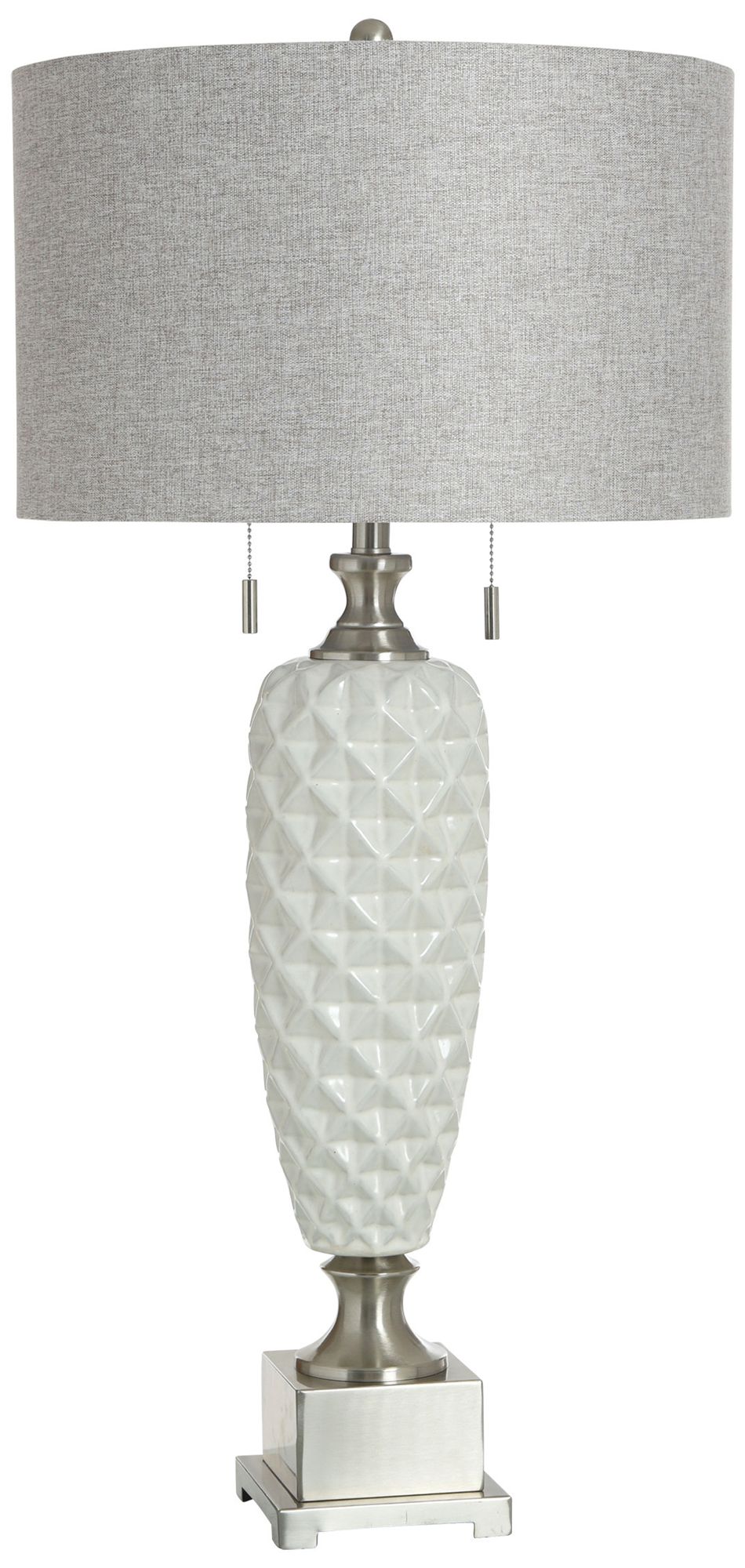 StyleCraft 38" High Cadier Silver Table Lamp with Grey Shade
