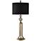 Stylecraft 38" Black Fabric Vintage Gold Traditional Table Lamp