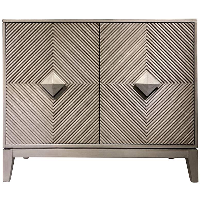 Image 1 StyleCraft 39" Wide Dove Grey Diamond Two Door Pulls Cabinet