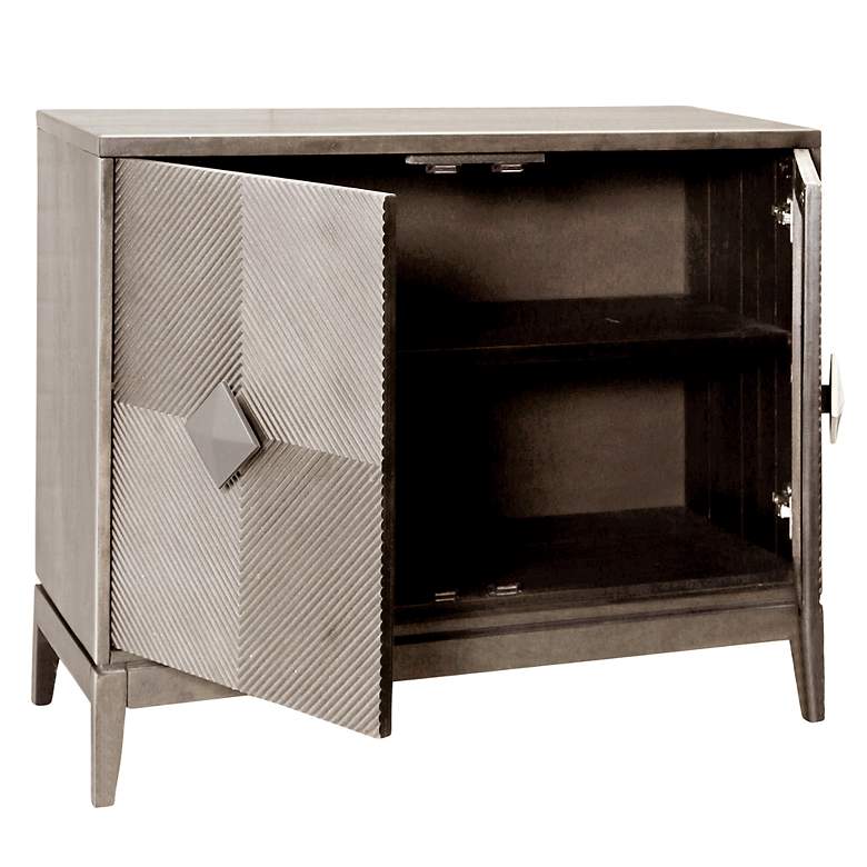 Image 2 StyleCraft 39" Wide Dove Grey Diamond Two Door Pulls Cabinet more views