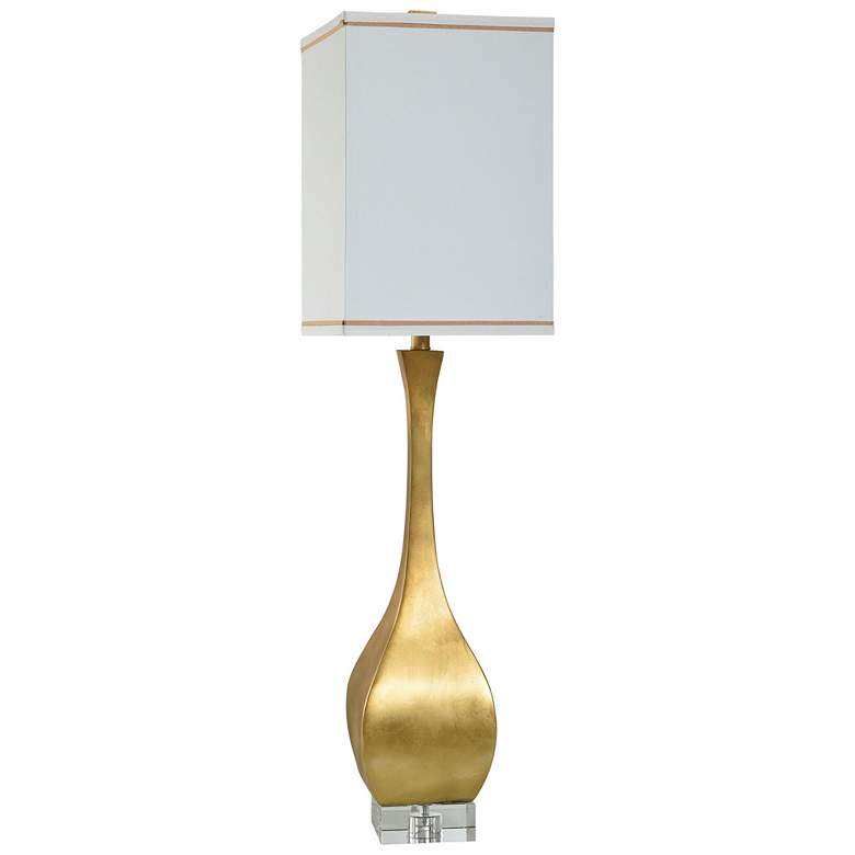 Image 1 StyleCraft 43" High Gold Leaf Table Lamp With Off White And Taupe Shad