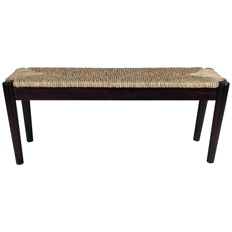 Image 7 StyleCraft 46 1/4" Wide Black Seagrass Wood Bench more views