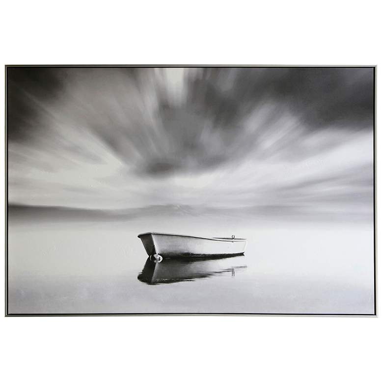 Image 1 StyleCraft 48.2"W x 32.5"H Black Silver Framed Photograph Print W