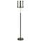 StyleCraft 59"H Urban Smoke Steel Floor Lamp w/ Smoked Chrome Shade
