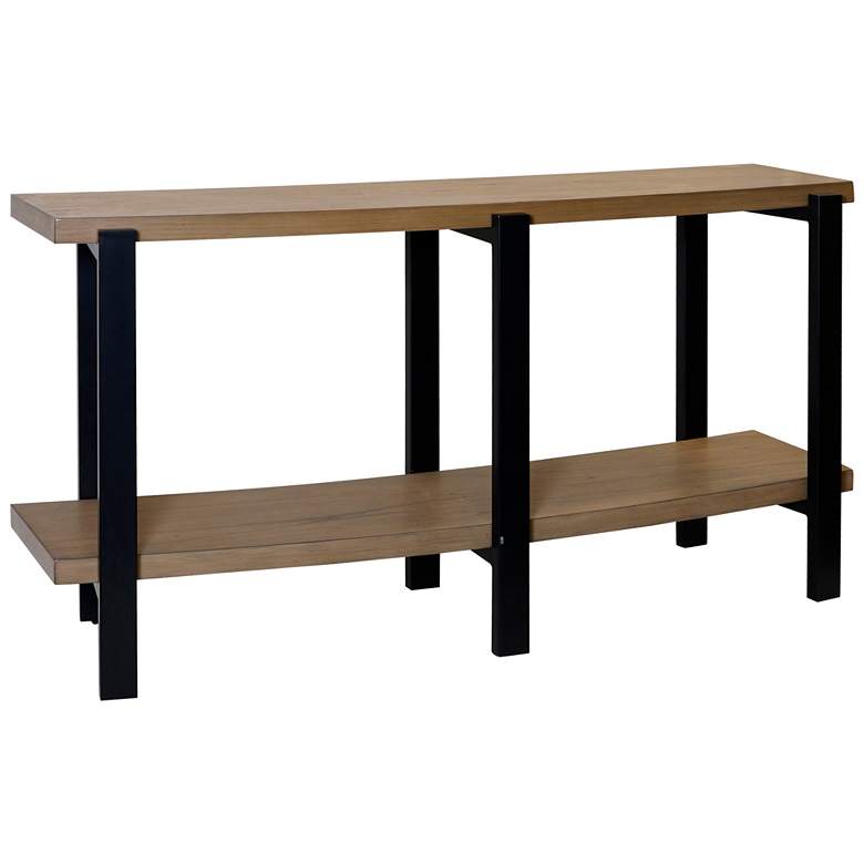 Image 1 StyleCraft 60" Wide Brown and Black Curved Console Table