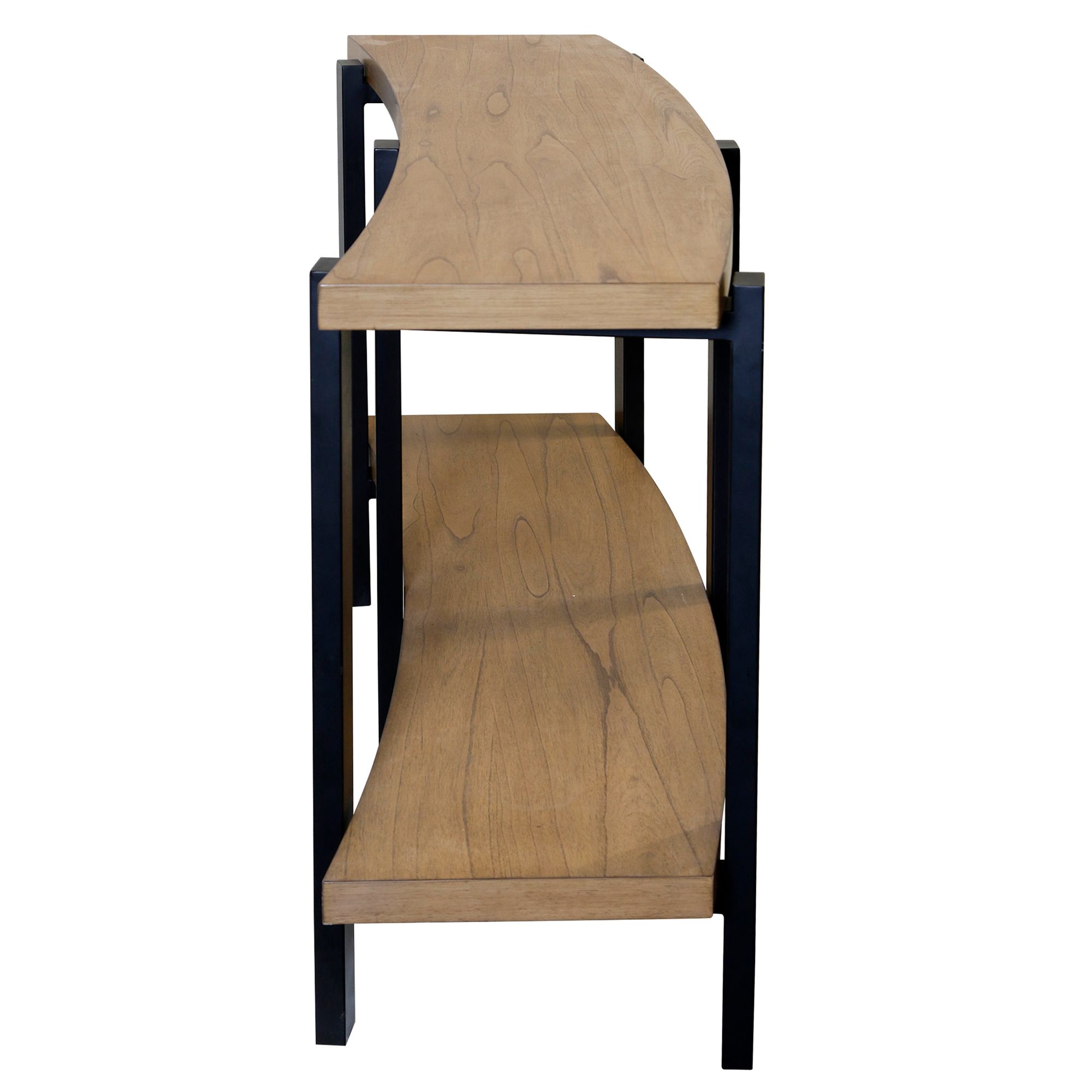 Image 2 StyleCraft 60" Wide Brown and Black Curved Console Table more views