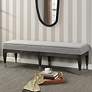 1_StyleCraft 60"W 6 Leg Gray Linen And Charcoal Washed Pine Wood Bench