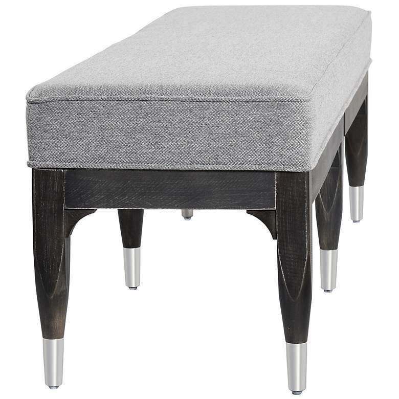 Image 2 StyleCraft 60"W 6 Leg Gray Linen And Charcoal Washed Pine Wood Bench more views