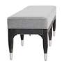 3_StyleCraft 60"W 6 Leg Gray Linen And Charcoal Washed Pine Wood Bench more views