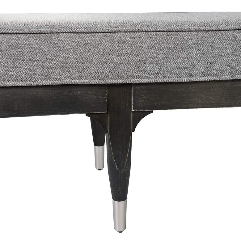 Image 4 StyleCraft 60"W 6 Leg Gray Linen And Charcoal Washed Pine Wood Bench more views
