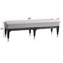 7_StyleCraft 60"W 6 Leg Gray Linen And Charcoal Washed Pine Wood Bench more views