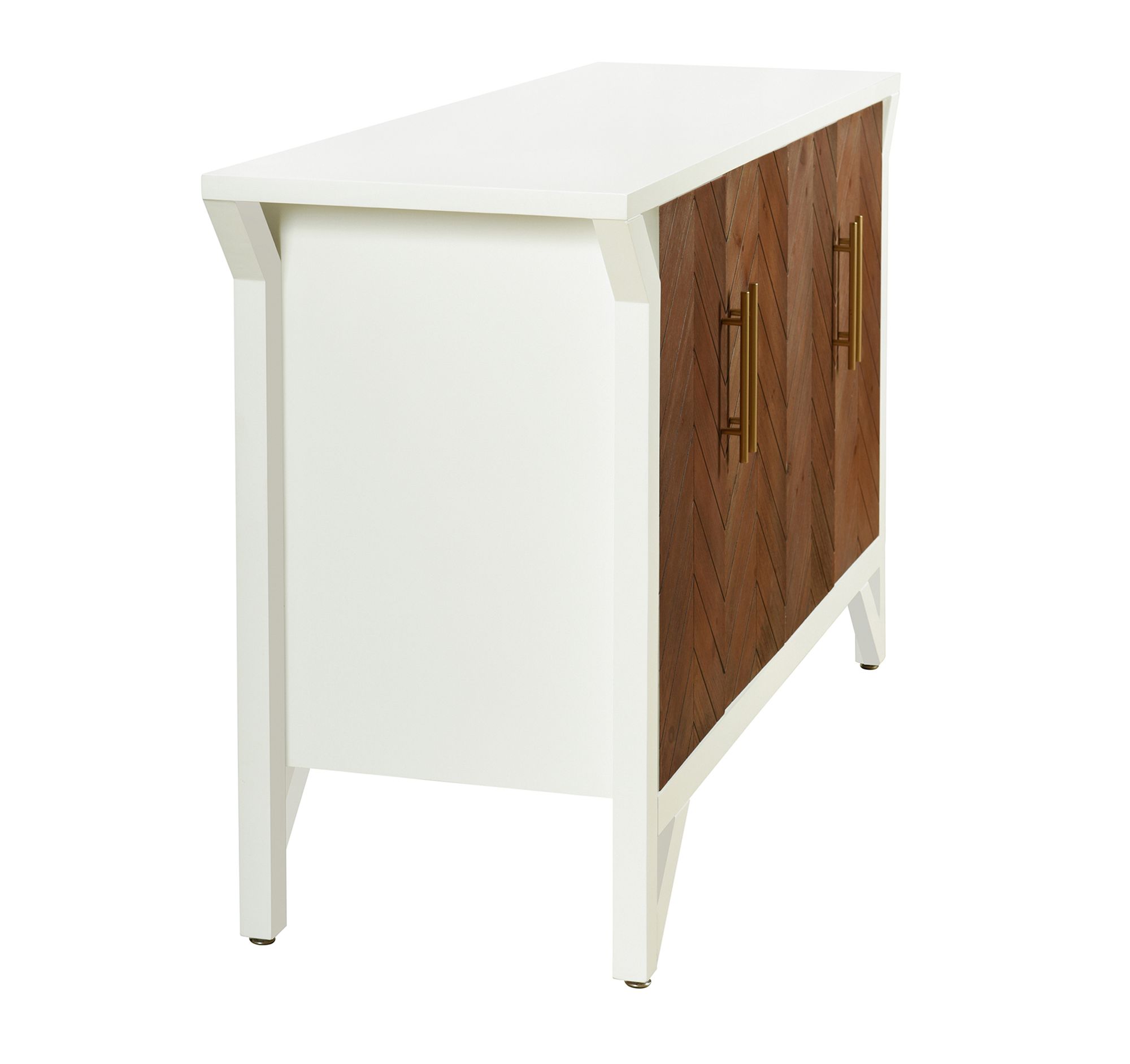 Image 3 StyleCraft 60 x 34 White & Amber Cabinet more views