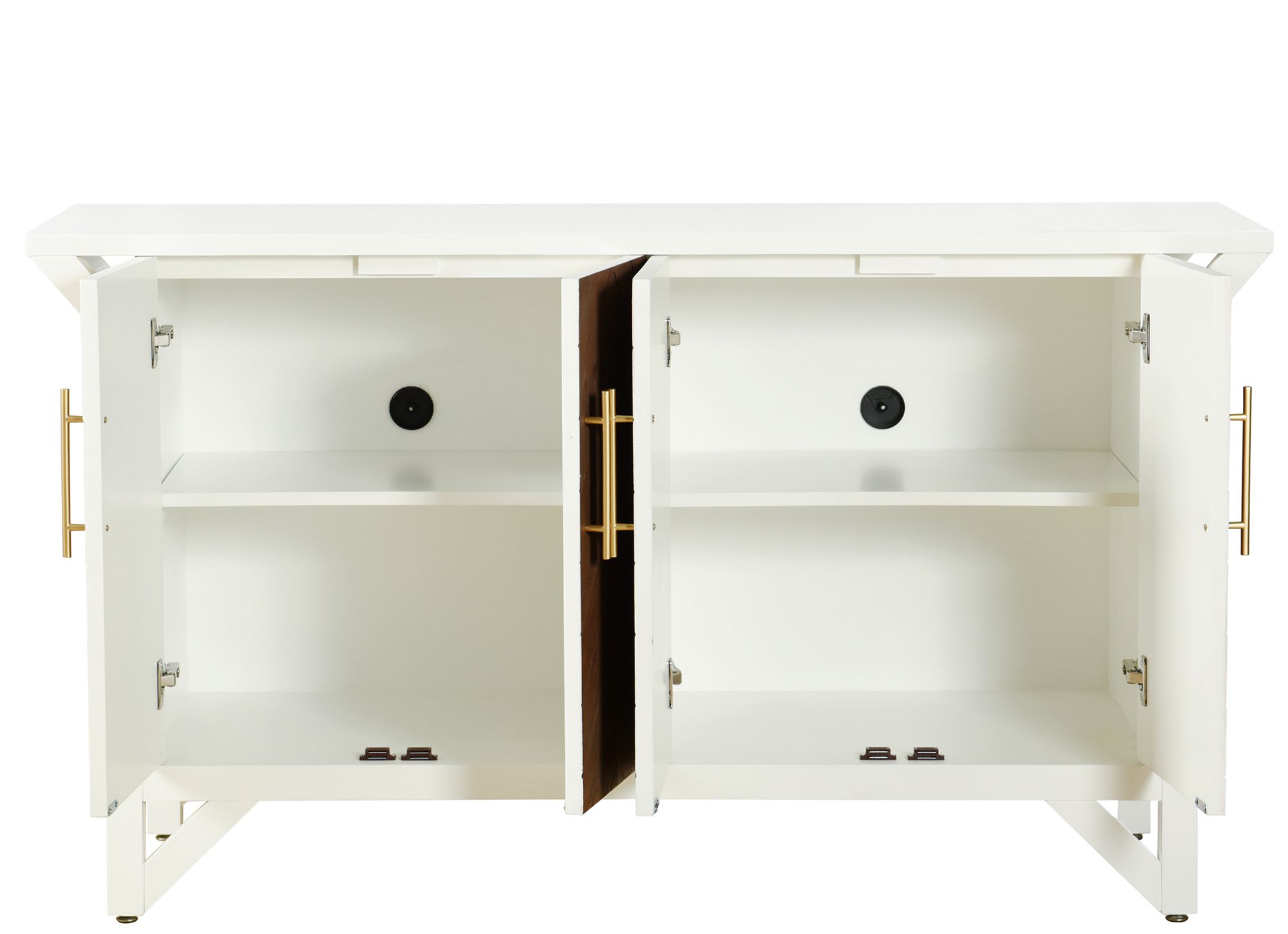 Image 5 StyleCraft 60 x 34 White & Amber Cabinet more views