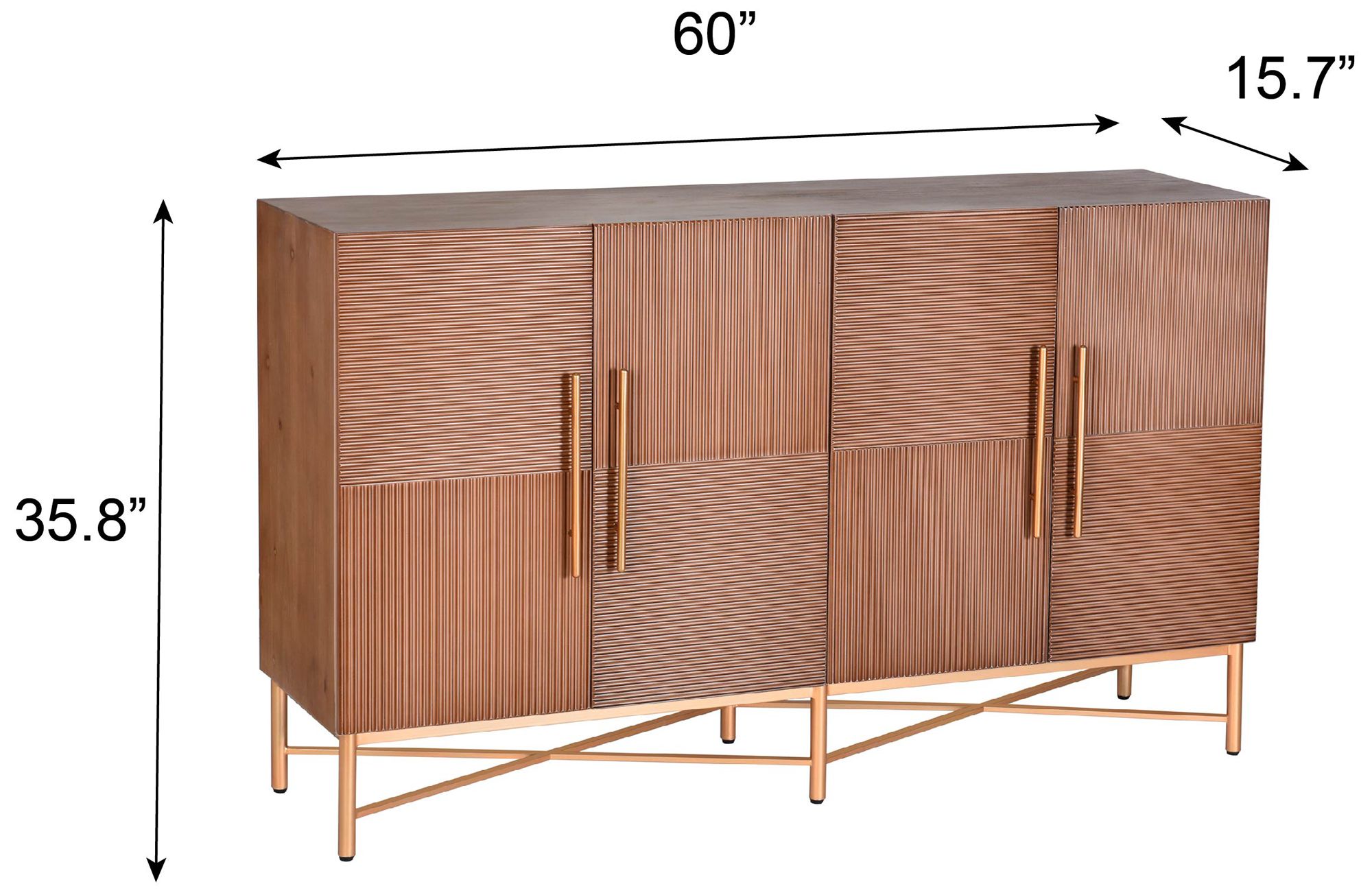 StyleCraft 60 x 36 Dark Natural, Gold Cabinet