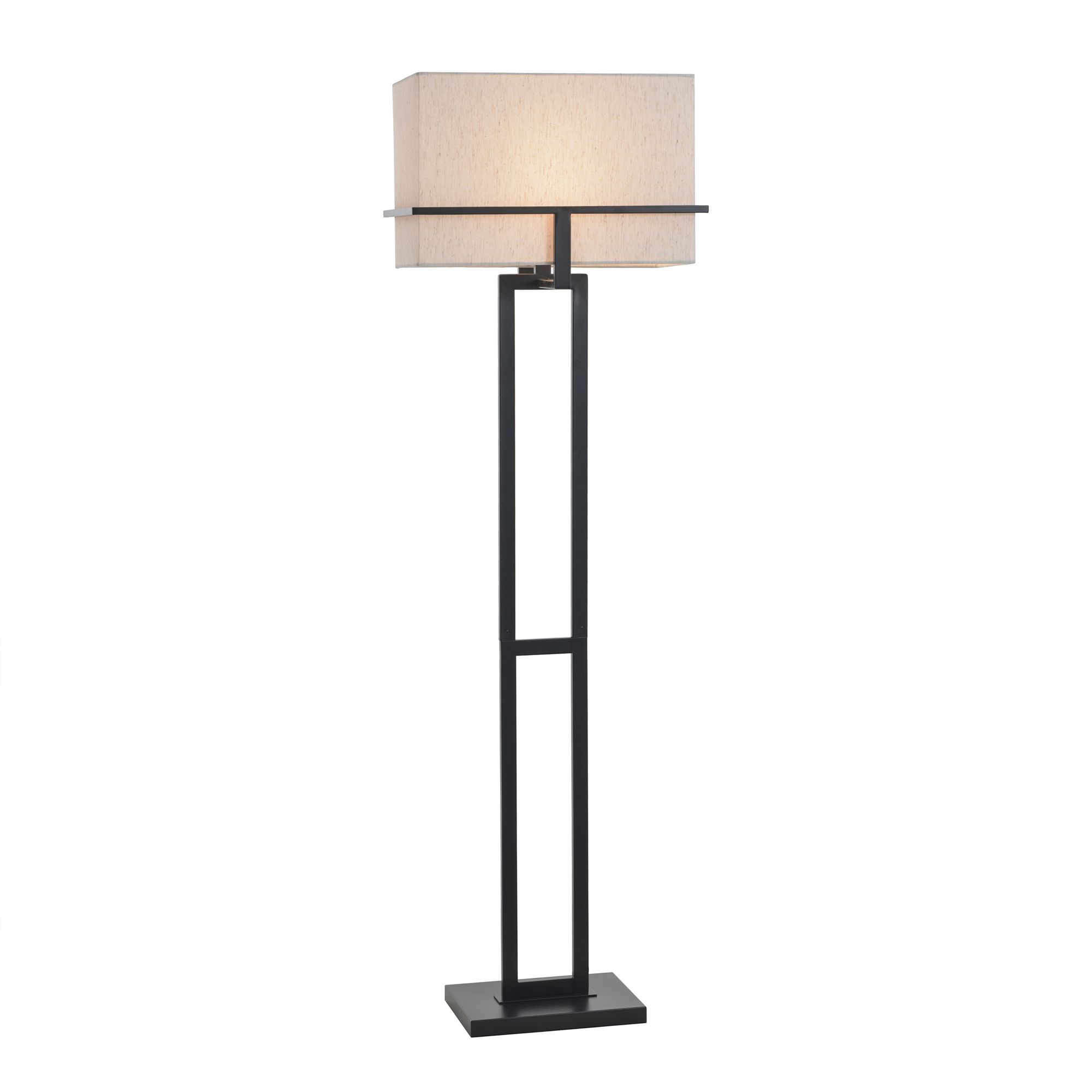 Image 2 StyleCraft 61.5"H Tabby Black Floor Lamp w/ Beige Shade more views