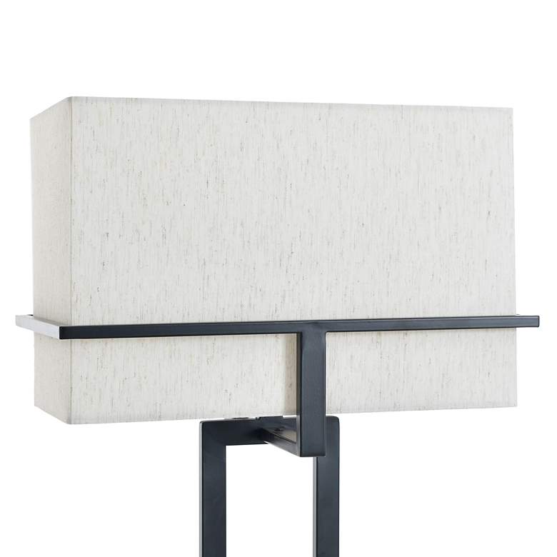 Image 4 StyleCraft 61.5"H Tabby Black Floor Lamp w/ Beige Shade more views