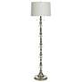 StyleCraft 61"H Alyssum Silver Clear Floor Lamp w/ Off White Shade