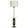 StyleCraft 62"H Optical Black Glass Table Floor Lamp With Oatmeal Shad